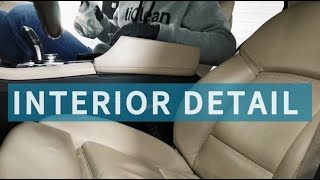 DEEP CLEANING BEIGE CAR INTERIOR  BMW520D Luxury Line [upl. by Raseac]