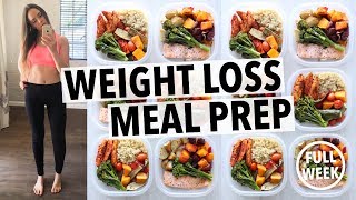 WEIGHT LOSS MEAL PREP FOR WOMEN 1 WEEK IN 1 HOUR [upl. by Hillery8]