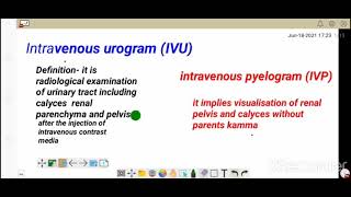 intravenous urogram IVU and about IVP [upl. by Tennes556]