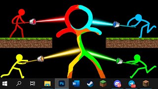 Stickman vs Minecraft LAVA VS WATER vs NETHER vs EMERALD  Animation vs Minecraft Cartoon [upl. by Blunt570]