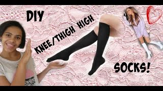 DIY KneeThigh High Socks No Sew Madison K [upl. by Beisel315]