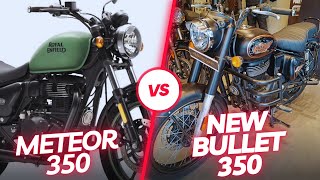 Royal Enfield Meteor 350 VS New Bullet 350  Complete Review  Walkaround [upl. by Sig500]