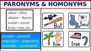 Paronyms and Homonyms Difference Examples II English Language English Vocabulary English Phrases [upl. by Tjaden]