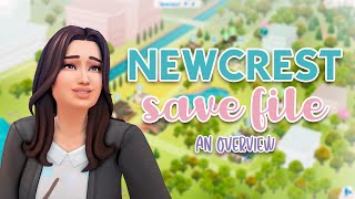 I REMADE NEWCREST  Newcrest Save File Tour Overview  NO CC  The Sims 4 [upl. by Fairley862]