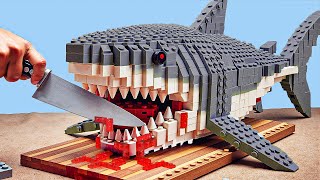 Hunting Pefect MASSIVE Shark Recipe IRL  Lego Cooking Stop Motion ASMR [upl. by Jenelle]