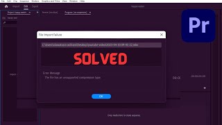 How to Fix This file has an unsupported compression type Adobe Premiere Pro Error  Fixed [upl. by Nytsua728]