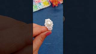 Pearl beaded finger ring shorts priyazkorner diy [upl. by Corin]