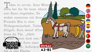 828 Deutsch lernen mit Geschichten  Deutsch lernen durch Hören zum Hören amp Lesen  Niveau A2B1 [upl. by O'Meara459]