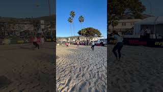 A weekend professional beach volleyball game in Sunny California [upl. by Suilenrac]