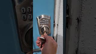 Schlage keypad Camelot use key to manually open deadbolt if keypad fails [upl. by Atilrahc]