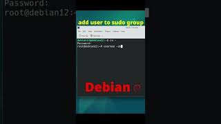 Add user to sudo group in Debian short debian linux [upl. by Craw128]