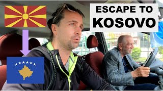 Escaping to KOSOVO in a Broken Taxi  Skopje to Pristina [upl. by Haukom]