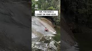 This natural Brazilian waterslide is so fast 🤯😮  🎥 dalexonthego [upl. by Jessika]