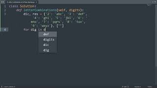 Leetcode 17 Letter Combinations of a Phone Number in Python  Python Leetcode  Python Tutorial [upl. by Lleznol539]