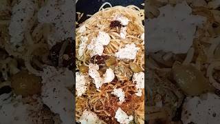 Aglio olio pasta with bocconcini cheese garlic pesto chilli [upl. by Cosmo]