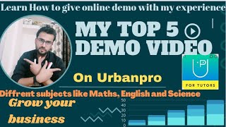 My demo video on Urban pro for different subject MathsEnglish  so learn how to give effective demo [upl. by Nilcaj]