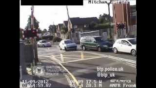 CCTV captures drivers dicing with death at level crossings in Britain [upl. by Arabella]