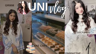 Uni Vlog 🍂🎀 assignments trying a new cake cafe university event🌸 [upl. by Anina]