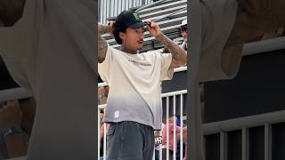 Nyjah Huston nollie front board during X Games 2024 street practice skateboarding nyjahhuston [upl. by Assisi]