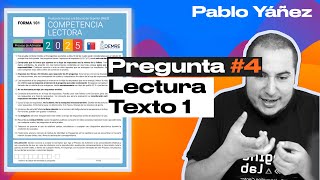 Pregunta 4 del Texto 1  PAES Competencia Lectora 2024 Admisión 2025 [upl. by Tedder]