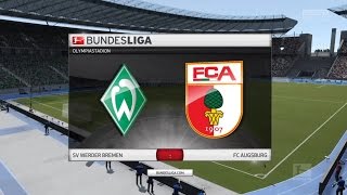 Fifa 16 016 29Spieltag die Partie SV Werder Bremen gegen FC Augsburg HDPS4 [upl. by Atinram]