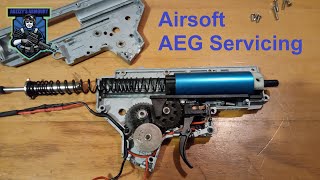 Airsoft gun AEG Servicing at ADZZZYs ARMOURY  basic steps [upl. by Mikahs207]