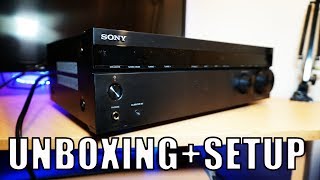 Sony AV Receiver STR DH590 Unboxing and Setup [upl. by Aerdnna]