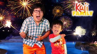 New Year Celebration with Fire Works family fun with Ryans World [upl. by Nnylodnewg221]