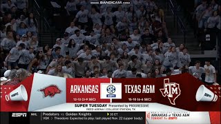 CBB on ESPN intro  Arkansas  Texas AampM  22024 [upl. by Eleonore]