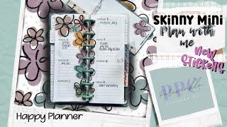 Happy Planner SKINNY MINI Plan With Me  Using stickers from periwinkle planner co [upl. by Nalon]