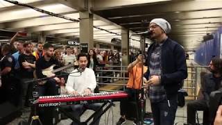 Linkin Park LIVE in Grand Central Station quotCrawlingquot [upl. by Ahsimek329]