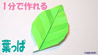 折り紙『葉っぱ』の簡単な折り方 立体お花おりがみの作り方｜3D Origami Paper Leaf DIYTutorial [upl. by Aligna]