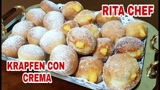 KRAPFEN  BOMBOLONI CON CREMA ALL ARANCIA🍊RITA CHEF  Fritti e al Forno sono soffici e golosi [upl. by Charis356]