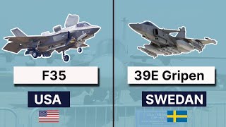 Which is better f 35 or Gripen comparison of US built F35 and SAAB 39E Gripen by Sweden [upl. by Ynavoj]