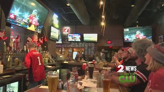 OSU fans pack Dayton bars to cheer on the Buckeyes [upl. by Ramal]