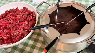 ✅ Meat fondue complete recipe [upl. by Akinot]