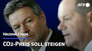 Haushaltseinigung CO2Preis wird 2024 auf 45 Euro erhöht  AFP [upl. by Aleil]