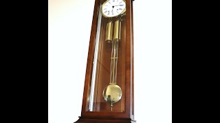 HERMLE Wall Clock Top Range Translucent Gong Chime Silencer Wood Brass Weights [upl. by Asin259]