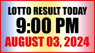 Lotto Result Today 9pm Draw August 3 2024 Swertres Ez2 Pcso [upl. by Rosner]