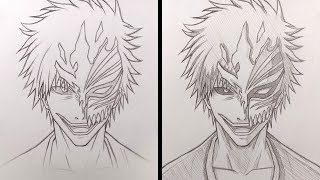 Anime Sketch  How to Draw Ichigo Kurosaki Bleach [upl. by Balf923]