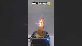 Tesla coil experiment 🔥😱teslacoil teslalovers teslacoilelectroboom [upl. by Nosiddam688]