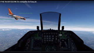 Xplane 12  F16C BLOCK 52 DW En compañia de Easy jet [upl. by Hplodur531]