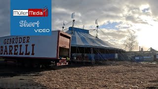 Ausschnitte des Aufbaus des Circus Gebrüder Barelli zum Gießener Weihnachtscircus 2023 [upl. by Ayik]