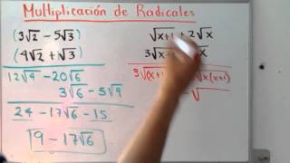 Multiplicacion de radicales  ejercicio 2 [upl. by Legnaros215]