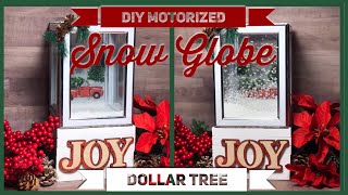 DIY Christmas Motorized Blowing Snow Globe  Red Truck Falling Snow  Dollar Tree Christmas Decor [upl. by Aynnek]