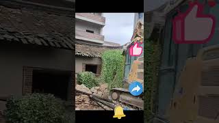 Roof Ivy Removal Process with a Backhoe [upl. by Phelgen]