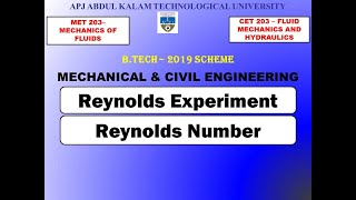 Reynolds Experiment amp Reynolds Number  KTU  Mechanical Module 4 amp Civil Module 3 [upl. by Elyr705]