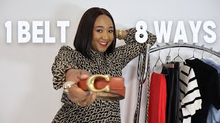 8 Ways to style a belt  Outfit ideas  Coach signature buckle reversible belt BeltStyling [upl. by Ortiz]