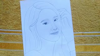 Drawing Beautiful Face Girl Drawing Sketch  Painting Face [upl. by Derrick206]