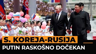 Sjeverna Koreja dočekala Putina velikom ceremonijom [upl. by Gokey]